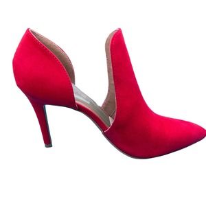 Christian Siriano “Keira” Women’s Red Faux Suede Heels 9